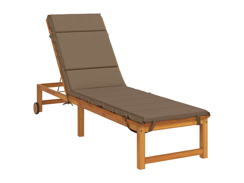 Coussin de transat, coussin pour bain de soleil gemert 100 % polyester taupe 200 x 60 x 3 cm cf56207 - Conforama C