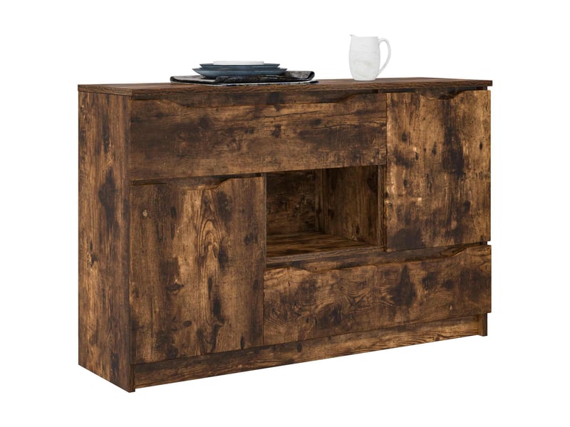 Buffet - bahut - meuble de rangement chêne fumé 100 x 30 x 65,6 bois d'ingénierie - Conforama C