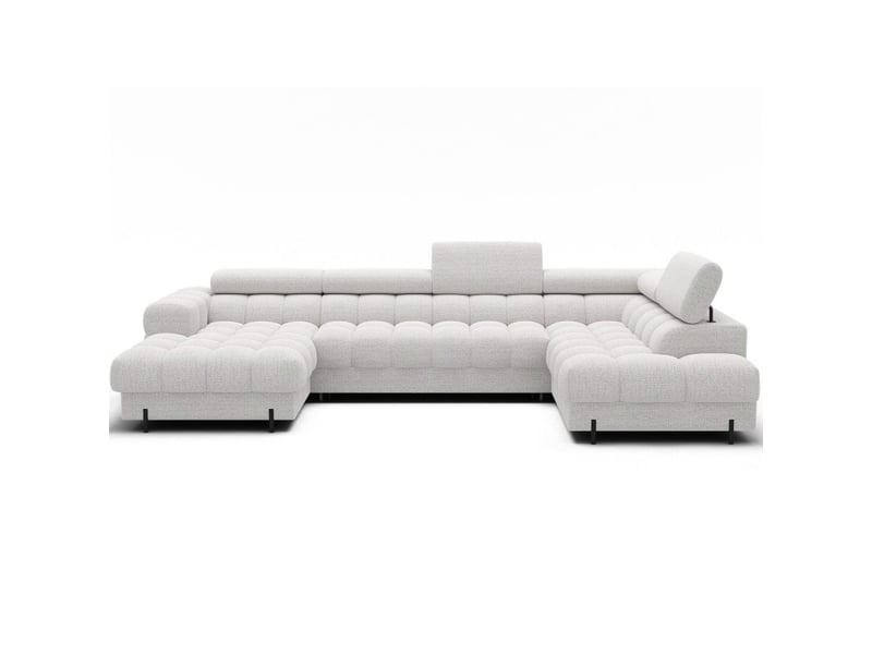 Canapé panoramique convertible blanc angle droit feraria 358x93x202cm - Conforama A