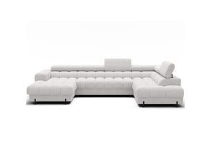 Canapé panoramique convertible blanc angle droit feraria 358x93x202cm