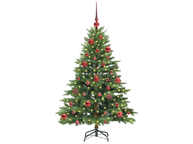  Sapin de noël artificiel, arbre de noël avec 150 led vert 150 cm pe et pvc shl1991  - Conforama C