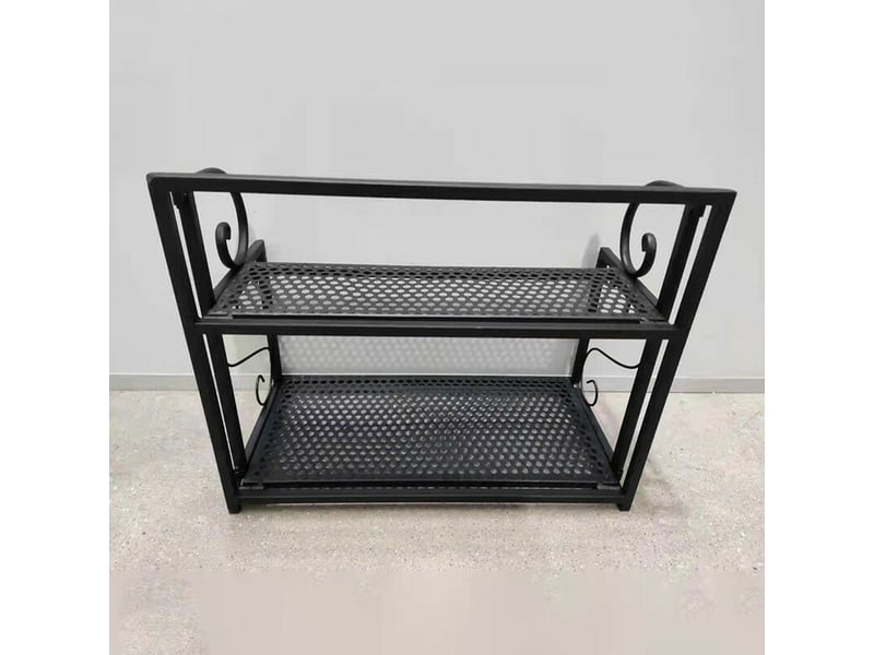  Aiducho étagère rangement douche fer, 2 niveaux. Panier sous étagère pour cuisine, armoires et meubles bas. Pratique et robuste.  - Conforama B