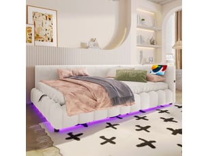 Lit avec rangement 140x200 cm <strong>CHICFURN</strong>  <strong></strong> coloris blanc