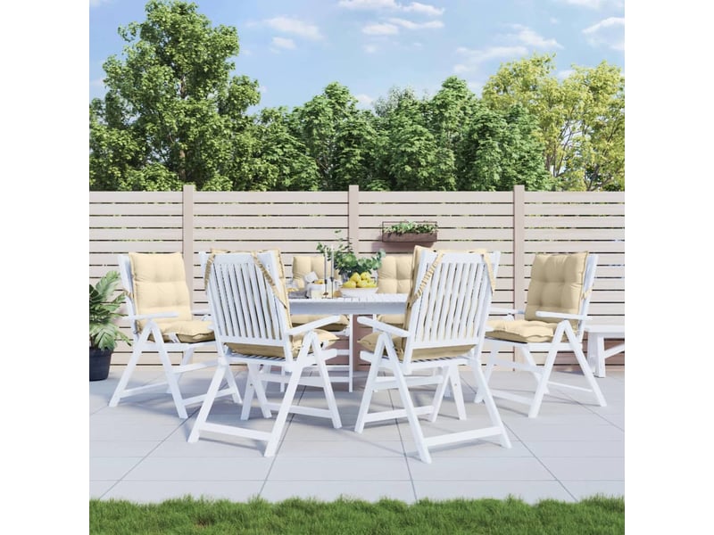 Lot de 6 coussins d'extérieur, coussins de chaise beige 100 x 50 x 7 cm cf56430 - Conforama B