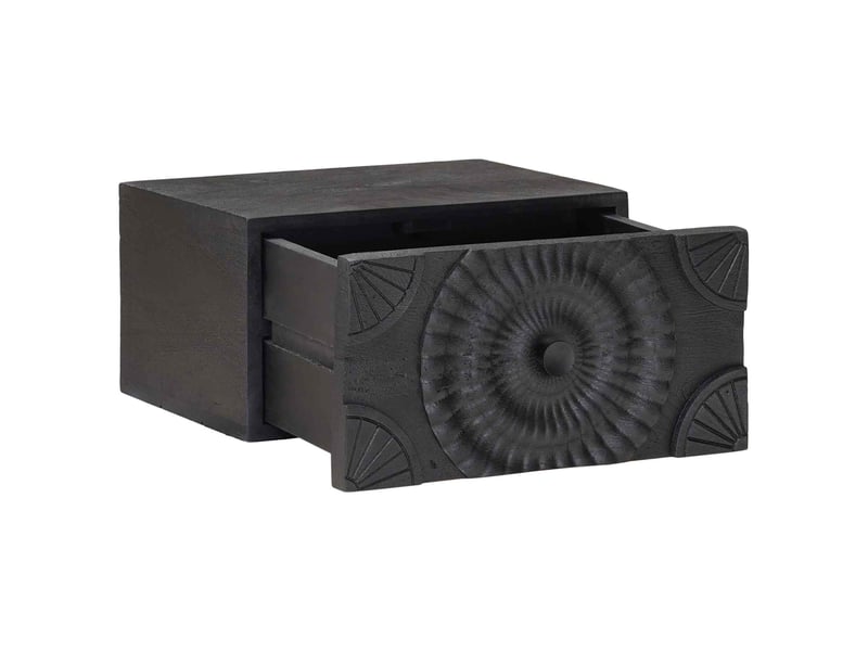  Table de chevet faite main noir 40 x 30 x 20 cm  - Conforama D