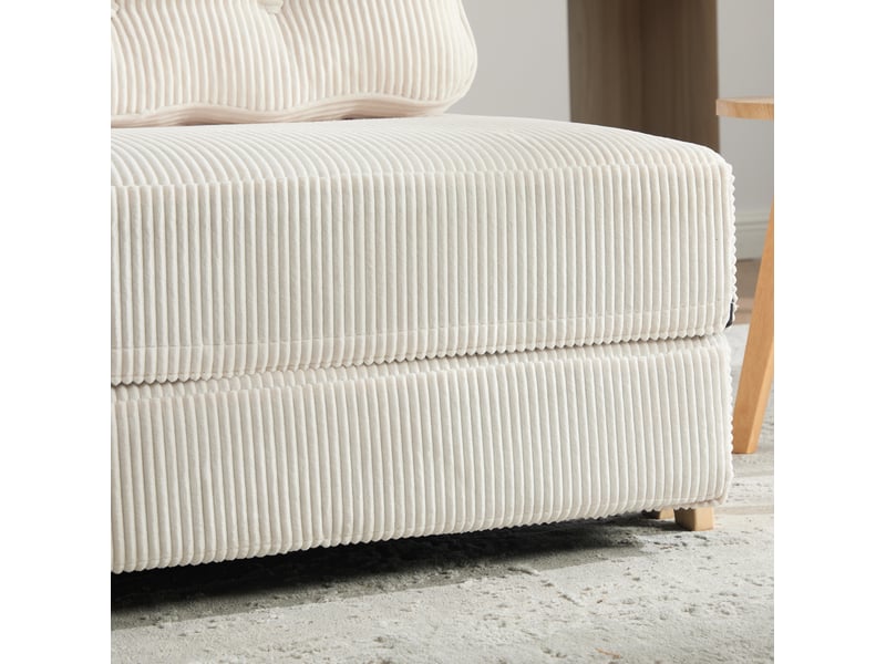  Fauteuil convertible 90x86x84 cm en velours côtelé beige sans matelas  - Conforama D