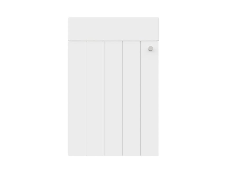  Meuble vasque suspendu blanc mdf et céramique 41×23×62,5 cm, porte rainurée à fermeture amortie, faible profondeur  - Conforama A