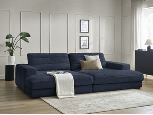 Canapé droit fixe BOBOCHIC SIERRA 4 places Tissu bleu