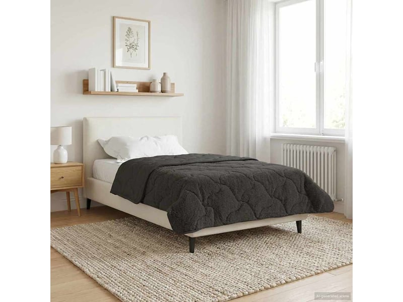  Couette - duvet d'été 155 x 220 cm été anthracite respirant  - Conforama B