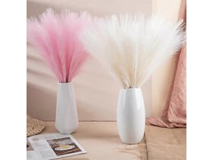Plante artificielle de 56 cm en herbe de la pampa duveteuse, style bohème, idéale pour une décoration de mariage ou d'intérieur.rose