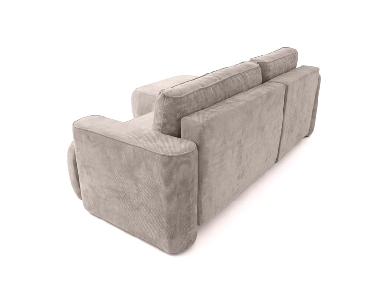 Canapé d'angle moon mini avec fonction couchage, tissu flow, gauche, taupe (01) - Conforama D