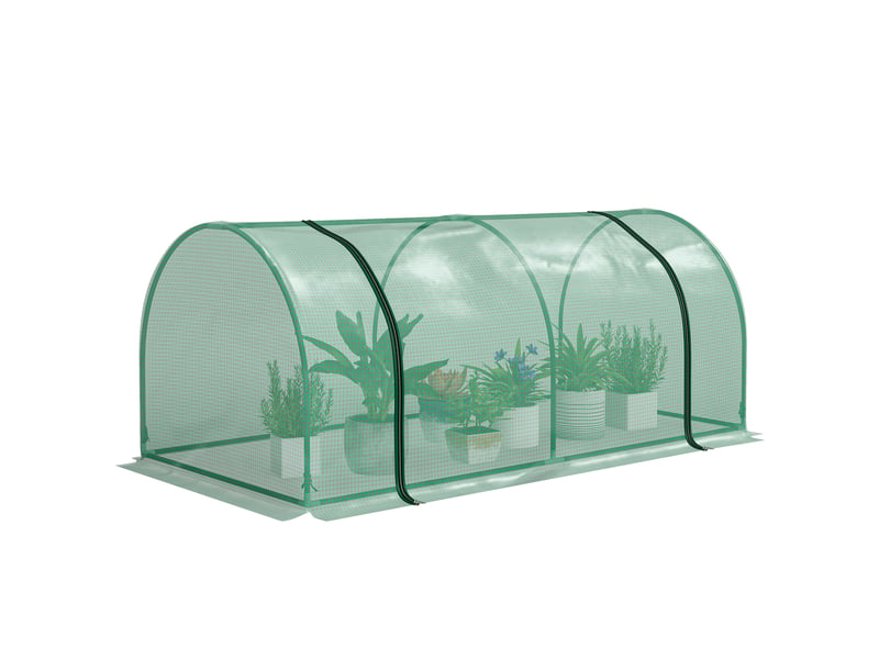  Serre tunnel en acier avec couverture en pvc, 200 x 100 x 80 cm, verte  - Conforama B