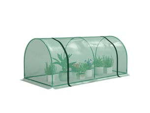 Serre tunnel en acier avec couverture en pvc, 200 x 100 x 80 cm, verte
