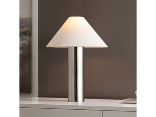 Lampe de table en métaltissu, argent