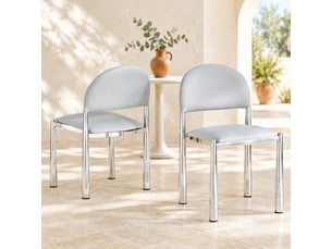 Lot de 2 chaises de salle à manger,45x48x80 cm,polyuréthane,gris clair