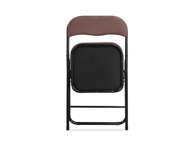 Lot de 6 chaises pliantes rembourrées en tissu marron et pieds métal noir - greta GRETA - Conforama E