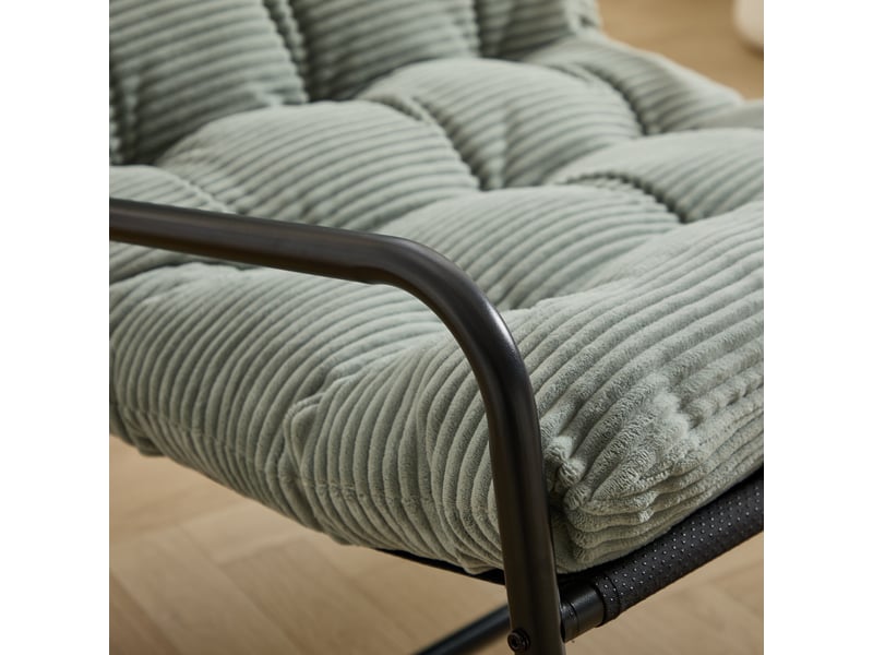 Chaise à bascule d'extérieur en acier avec coussin vert clair W2021P443614 - Conforama E