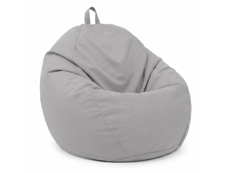 Pouf poire xl 110x120 gris galet - déhoussable & imperméable (garni billes) - Conforama A