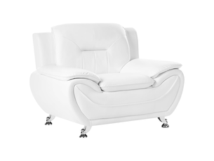 Fauteuil leira cuir pu blanc