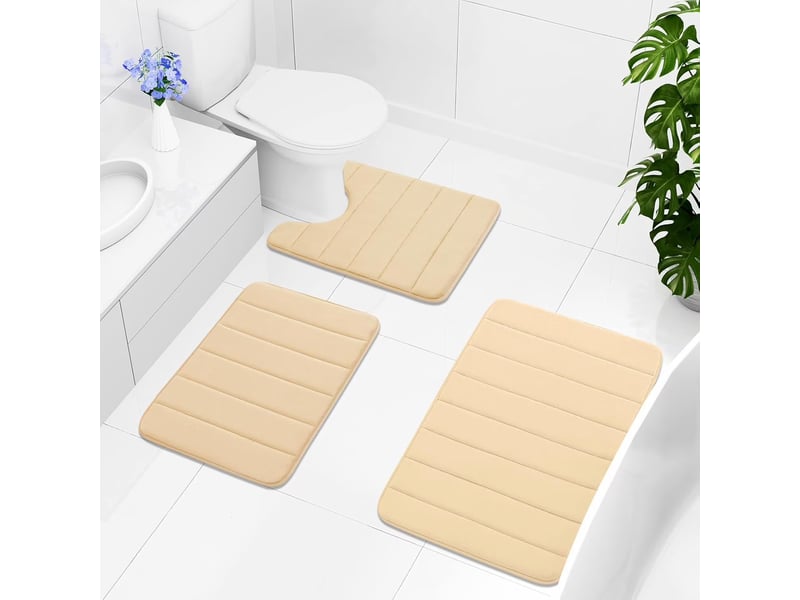  Tapis de bain en mousse à mémoire de forme antidérapant - 20 x 30 pouces - beige  - Conforama B