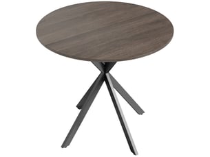 Table ronde style industriel bois métal 2 pers. Dia. 80 cm brun