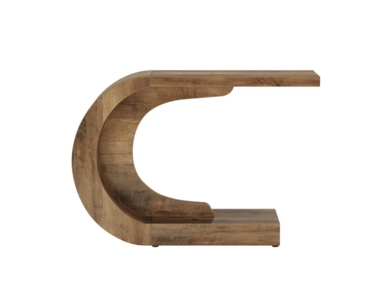  Table console 110x35x75 cm forme c bois brun rustique  - Conforama A