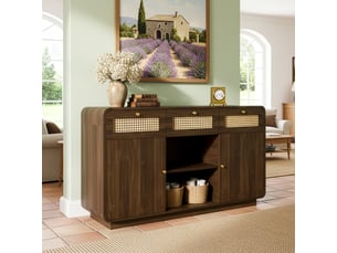 Buffet 2 porte(s) 3 tiroir(s) <strong>ROLIPO</strong> <strong></strong> - 40 cm coloris marron