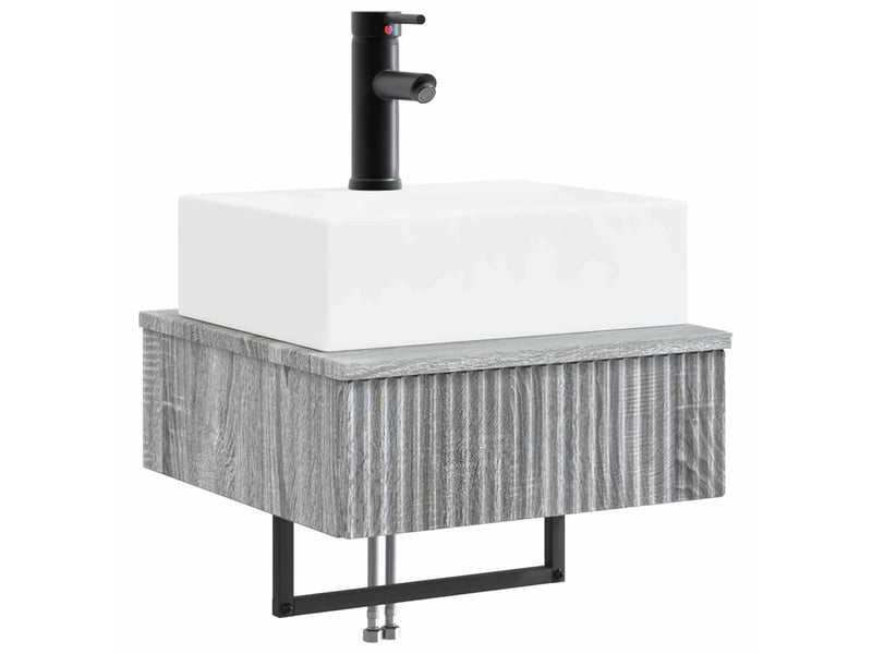  Basin de lavage mural, lavabo sonoma gris 40x41x39 cm  - Conforama A