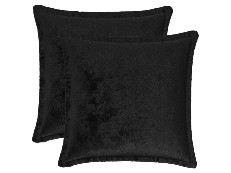 Lot de 2 housses de coussin houten noir 35 x 35 cm flanelle cf49539 - Conforama B