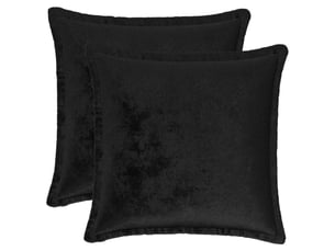 Lot de 2 housses de coussin houten noir 35 x 35 cm flanelle cf49539