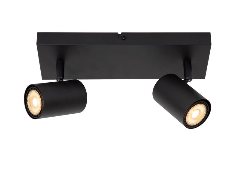 Plafonnier led 2xgu10 40 w dimmable métal noir - lucide - amigo - Conforama A