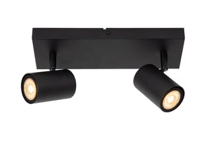 Plafonnier led 2xgu10 40 w dimmable métal noir - lucide - amigo