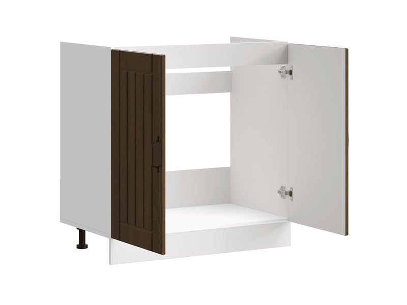  Meuble de cuisine, meuble de base de lavabo chêne marron bois d'ingénierie shl2406  - Conforama E