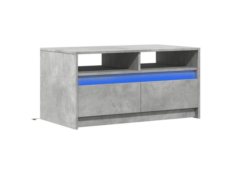  Table basse - table de salon - table à thé avec lumières led gris béton bois d'ingénierie  - Conforama C