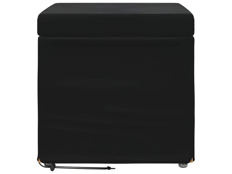  Tabouret bas, ottoman noir 41x41x40 cm velours et bois composite  - Conforama D