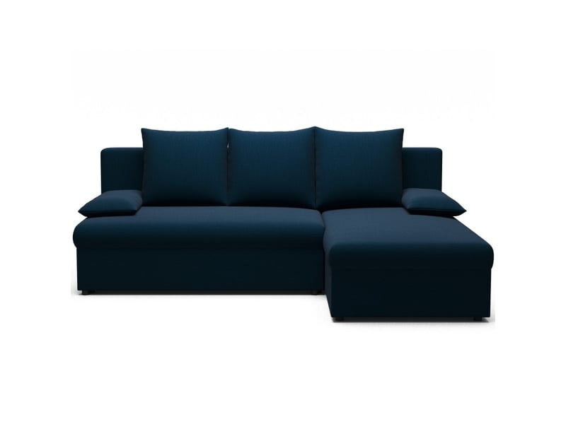  Canapé d'angle bleu nuit 3 places compact avec coffre 206x90x146cm gina  - Conforama A