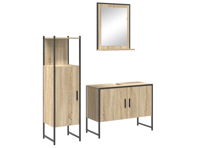 Ensemble de mobilier de salle de bain 3 pc marron cf64401 - Conforama A