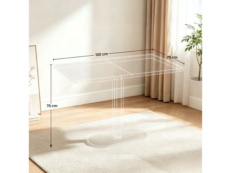  Table à manger,120x70x75 cm,6 personnes,panneau de particules,effet chêne blanc  - Conforama C