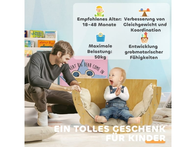  Arche d’escalade enfant avec balançoire, échelle et coussin, 1,5-4 ans, charge 50 kg  - Conforama B