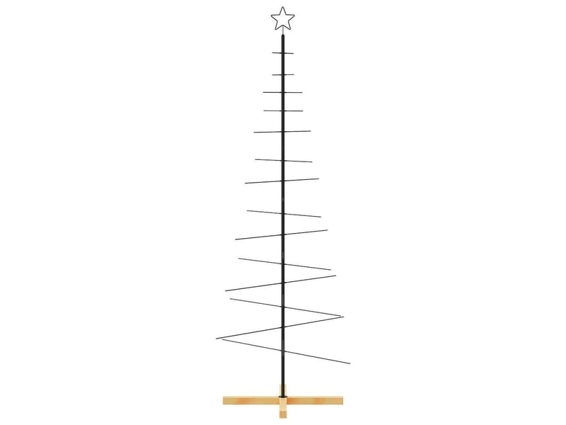  Arbre de noël, sapin de noël en métal avec base en bois noir 180 cm  - Conforama C