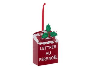 Suspension de sapin boîte aux lettres en métal rouge 11 cm