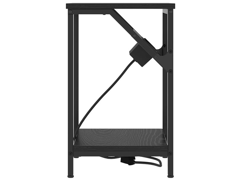  Table de chevet - cabinet de chevet - table de nuit chêne noir 38 x 30 x 48 cm bois d'ingénierie  - Conforama E