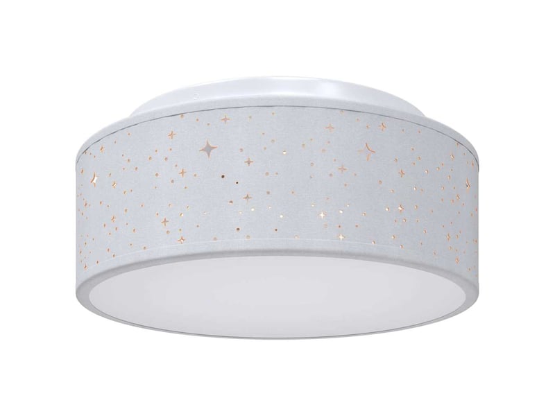  Lampe de plafond, plafonnier gris 30x30x13,5 cm tissu shl95548  - Conforama A