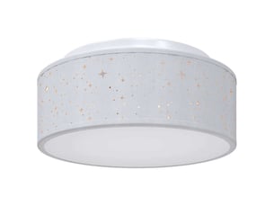 Lampe de plafond, plafonnier gris 30x30x13,5 cm tissu shl95548