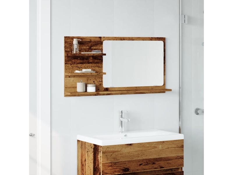 Armoire à miroir de salle de bain vieux bois bois d'ingénierie shl3834  - Conforama C