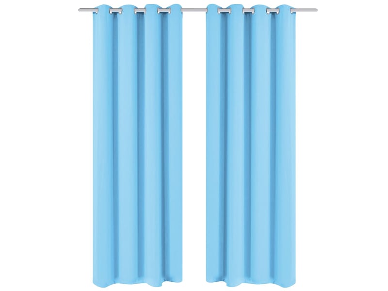  Lot de 2 rideaux avec œillets métalliques 135 x 175 cm turquoise cf43589  - Conforama B