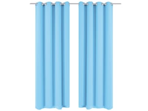 Lot de 2 rideaux avec œillets métalliques 135 x 175 cm turquoise cf43589