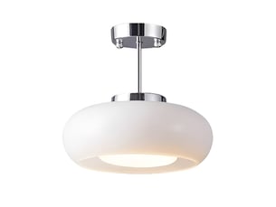 Plafonnier chrome 12 w ø28 cm, design moderne mid-century, lampe de plafond nordique