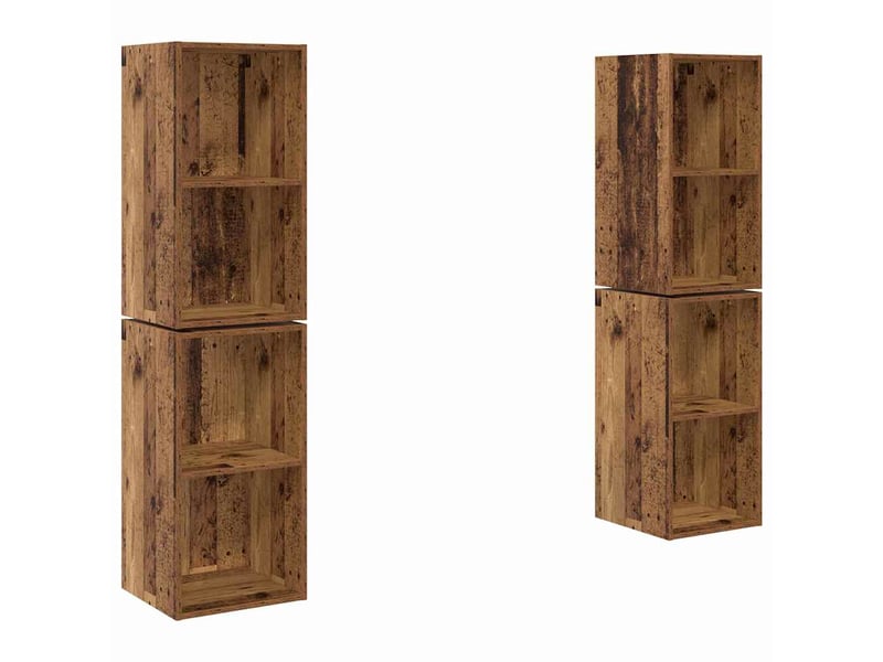  Ensemble meuble tv - banc tv - meuble de rangement 4 pcs bois ancien bois d'ingénierie  - Conforama A