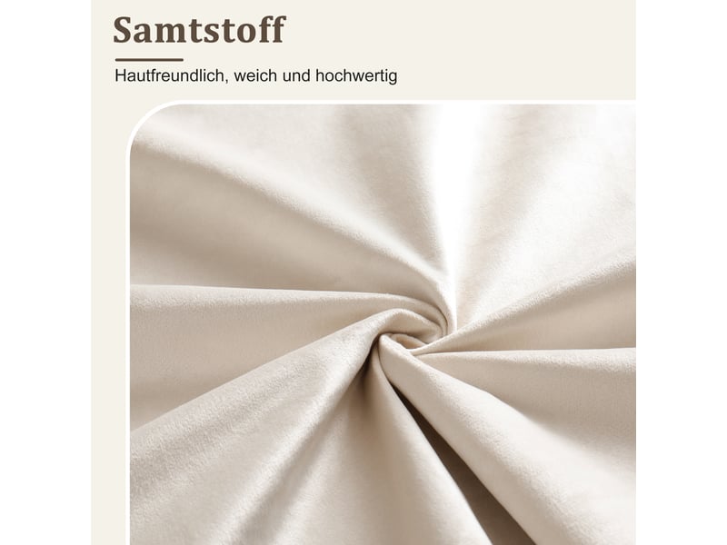  Canapé-lit 90 x 200 cm, extensible jusqu'à 180 cm, équipé de 2 tiroirs, avec prise usb et éclairage led, en velours, beige  - Conforama W